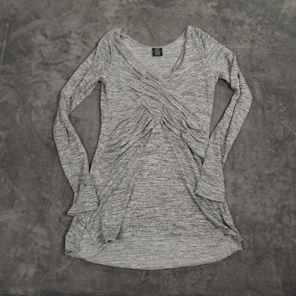 Astars Shirt Dress Womens‎ Medium Gray Ruched Boho Comfort Festival